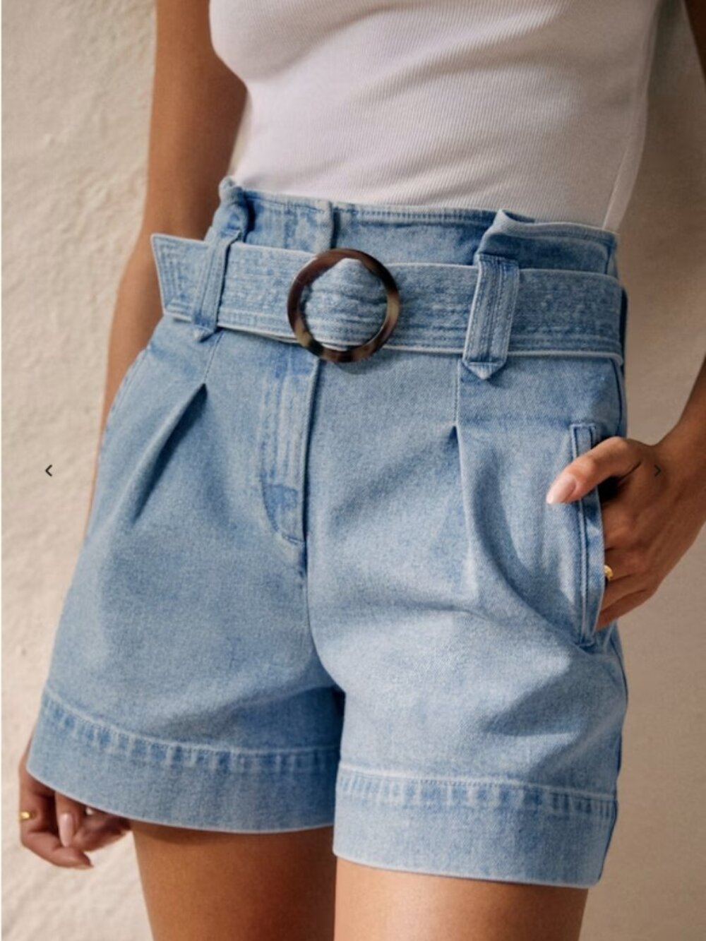 Sezane New Rome Shorts - Snow Blue - Size 6/38